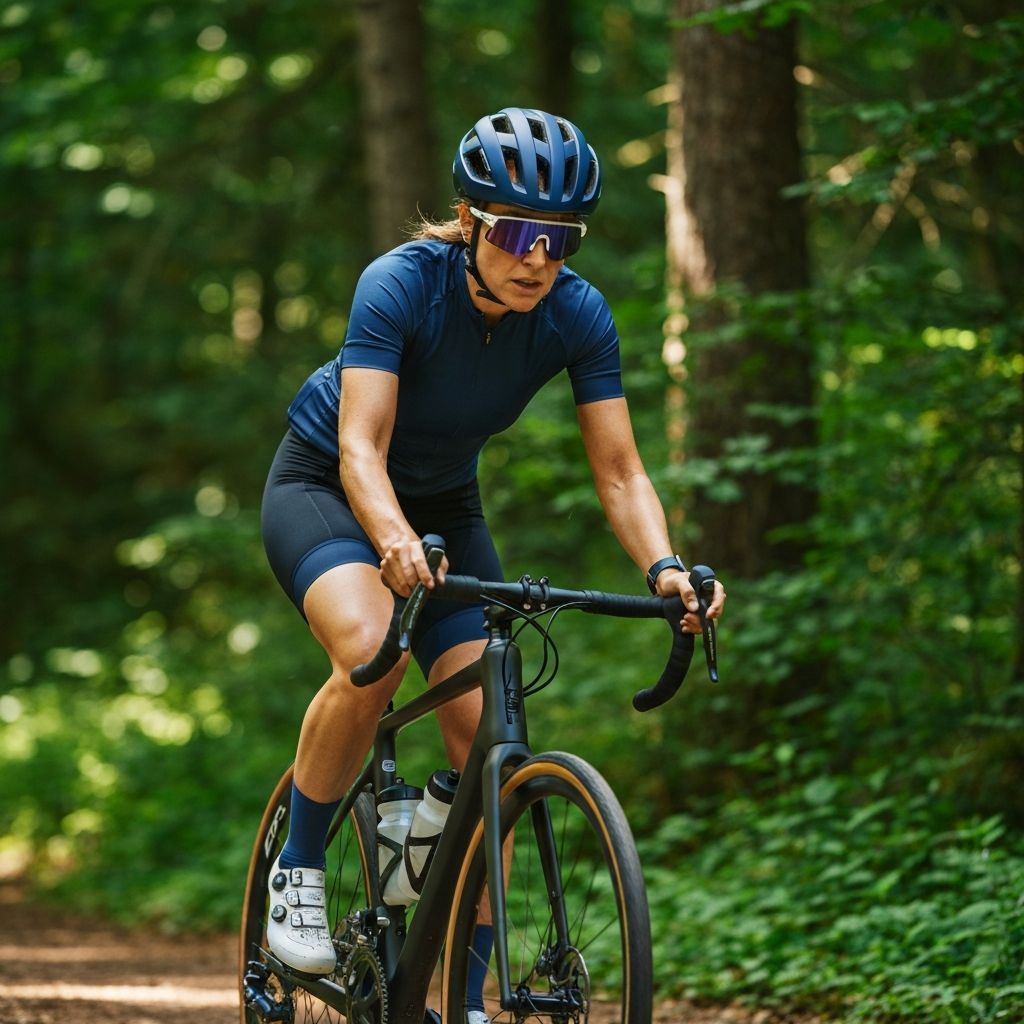 Person cycling outdoors
