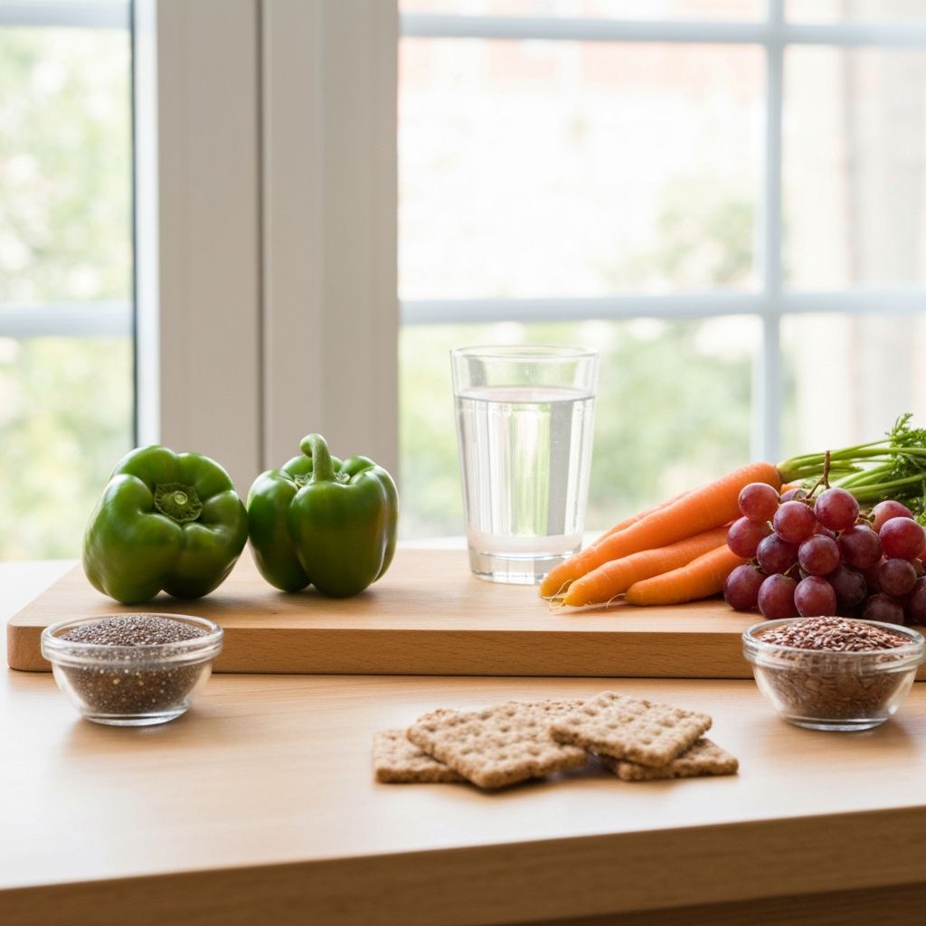 Clean nutrition setup with fresh vegetables and water